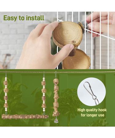 LIMIO Natural Wood Medium Bird Toys - Swing, Ladder, Chewing Toys for Parakeet, Parrot, Cockatiel, Budgie, Conures - Buy Online on GoSupps.com