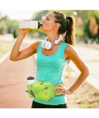 Buy ZeroTo Multi-Pocket Waterproof Sport Drinking Belt - Lightweight Green Hip Pocket Bottle Holder for Walking & Cycling - Buy Online on GoSupps.com