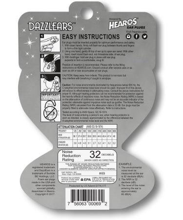 Dazzlears Women's Ear Plugs - Noise Cancelling & Hearing Protection (7 Pairs) - Buy Online on GoSupps.com