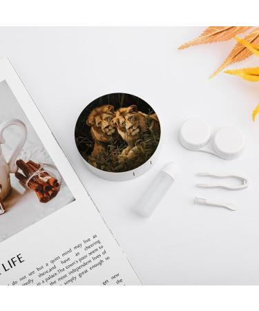 Portable Travel Contact Lens Case - Two Lions Stylish Lens Storage Box - Buy Online on GoSupps.com