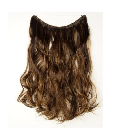 SEGO Hair Part Extensions - 50cm Invisible Wire Dark Brown & Sandy Blonde Wavy - 90g Premium Quality - Buy Online on GoSupps.com
