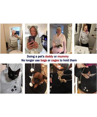 Unisex XL Pet Carrier Hoodie | Cat Dog Pouch Holder Sweatshirt - Buy Online on GoSupps.com