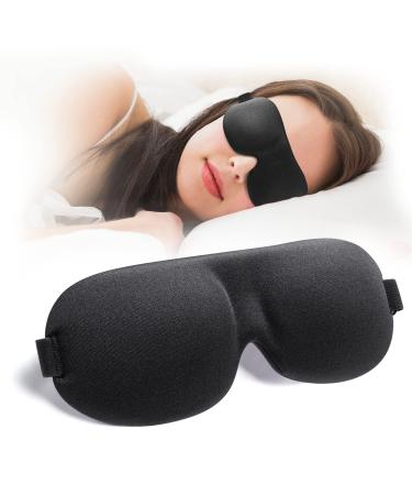 Sleep Mask for Back and Side Sleeper, 100% Block Out Light, Eye Mask Sleeping of 3D Night Bindfold, Ultralight Travel Eye Cover Black