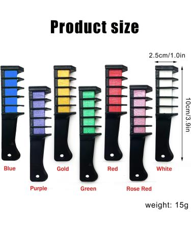 Temporary Hair Chalk Combs - Washable 6 Colors for Kids Aged 4-10 | Perfect Gift for Girls' Birthday, Cosplay, Christmas Parties - Pink - Buy Online on GoSupps.com