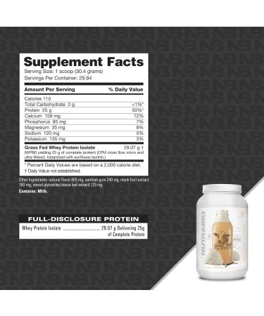 NutraBio Grass Fed Whey Isolate Protein Powder - 25G Protein Sugar Free Vanilla Bean - 2 lbs Lean Muscle Supplement - International Shipping Available - Buy Online on GoSupps.com