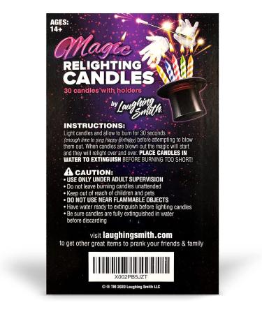 Laughing Smith Magic Relighting Candles - (30 pk) - Trick Happy Birthday Party Decorations for Cakes - Prank Celebration Candle - for Kids & Fun-Loving Adults - Buy Online on GoSupps.com