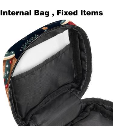 Women's Menstrual Cup Storage Bag - Christmas Pattern Travel Makeup Organizer Big Capacity - Buy Online on GoSupps.com