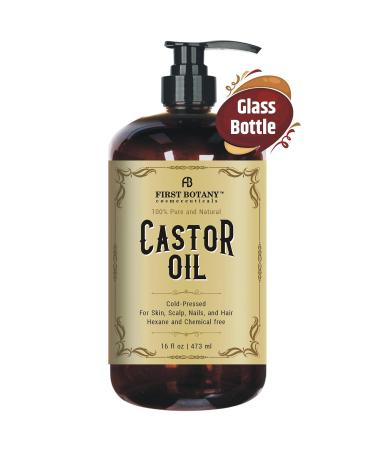 First Botany Castor Oil 16 fl oz - Ultimate Emollient for Hair Growth Skin Moisturizer & Nail Care | Multi-Use Eyebrow & Eyelash Serum - Buy Online on GoSupps.com