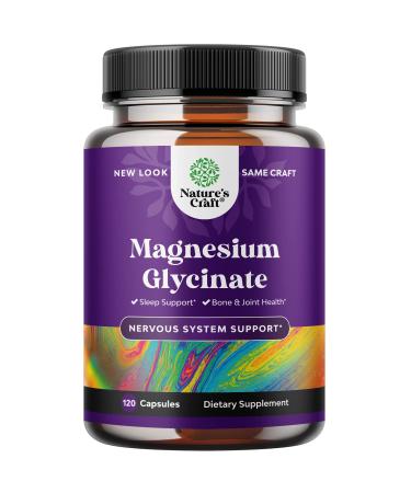 Magnesium Glycinate 400mg Capsules - Chelated Magnesium for Sleep Support Bone Health Muscle Recovery Heart Health Mood and Immune Support - Natural Calm Magnesium Supplement for Women and Men 120ct 90 Count (Pack of 1)