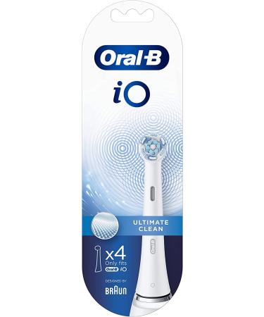 Oral-B iO Ultimate Clean Electric Toothbrush Head - Twisted & Angled Bristles - Pack of 4, White - Deeper Plaque Removal - 8x10/16x20 - Buy Online on GoSupps.com