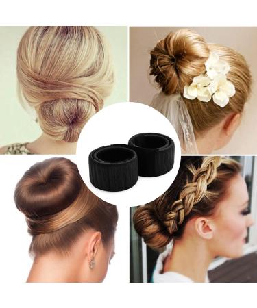 Miniy 3Pcs Donut Hair Bun Maker Set | DIY Hair Bun Accessories & Tools | French Twist Hair Clips in Black Dark Brown & Brown - Buy Online on GoSupps.com