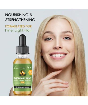 Sunny Isle Rosemary Mint Hair and Strong Roots Oil Lite 2oz For Light Thin Hair Infused with Biotin & Jamaican Black Castor Oil - Buy Online on GoSupps.com