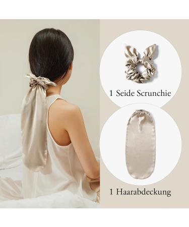 Lilysilk 100% Silk Sleeping Hat & Scrunchies - 2-in-1 Hair Tie for Long Hair - Adjustable Bright Coffee - Buy Online on GoSupps.com