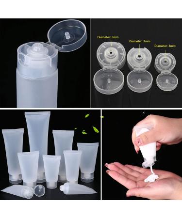 Zeoabsy 12pcs 100ml Transparent Frosted Soft Tubes - Hinge Lock Plastic Bottles for Cosmetics Gels & Creams - Ideal Travel Containers - Buy Online on GoSupps.com