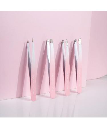 Brushworks Combination Tweezers 4-Piece Set - White | Premium Quality Tweezers for Precision Grooming & Style | International Shipping Available - Buy Online on GoSupps.com