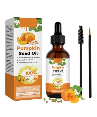 XdealCozyxc 60ML Pumpkin Seed Oil for Hair Growth Skin Face Eyebrow and Eyelash Growth Improve Hair Loss and Nourishes Scalp