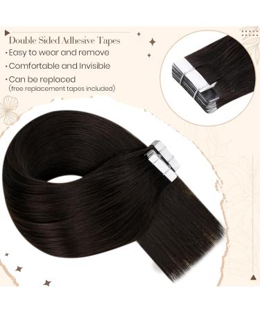 Buy Hetto Tape In Extensions - Real Hair Darkest Brown #2 30cm 40g - Smooth & Easy Application for Hair Recovery - Buy Online on GoSupps.com