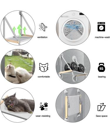 Collapsible Cat Window Perch Hammock Supports 40lbs | Large Bed for Indoor Cats - Buy Online on GoSupps.com
