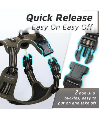 Eagloo Large Dog Harness for Training | Adjustable Anti-Pull Harness with Reflex Strips | Chest Harness for Labrador & Large Breeds | Brown XL (1 Pack) - Buy Online on GoSupps.com