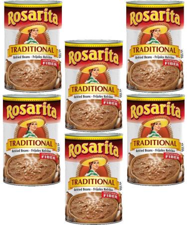 Rosarita Refried Beans 16oz Can (Pack of 6) Choose Flavor Below (Traditional)