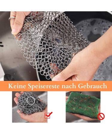 Premium Cast Iron Cleaners - Stainless Steel Set for Dutch Ovens Pans & Woks - Buy Online on GoSupps.com