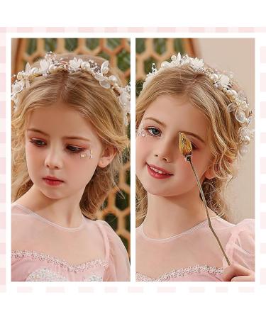 Davfiecn Flower Girl Headpiece Flower Girl Headband Head Piece Flower Girl Headband for Wedding Party Princess Flower Girls and Bridesmaid - Buy Online on GoSupps.com