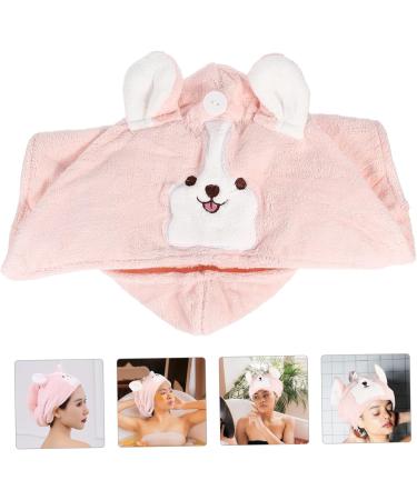 WOONEKY Cartoon Dry Hair Cap Caps Hair Bonnet Towel Bath Hat Adorable Dry Hair Hat Quick Drying Bath Cap Comfortable Drying Hat Coral Fleece Hair Hat Bath Water Absorbent Drying Hat Pink Pink 60x21cm - Buy Online on GoSupps.com