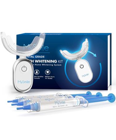 MySmile Teeth Whitening Kit with LED Light, 10 Min Non-Sensitive Fast Teeth Whitener, 3 Carbamide Peroxide Teeth Whitening Gel, Enamel Safe and Non-Toxic for Whiter Teeth Blue - Buy Online on GoSupps.com