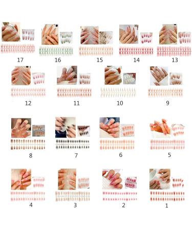 FEIlei 30Pcs Long Press on Nails Coffin French Fake Nails Tip Gradient Acrylic Nails Glossy False Nails for Women Girls - Buy Online on GoSupps.com