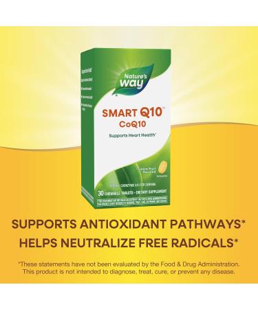 Nature's Way SMART Q10 CoQ10 Supports Heart Health & Cellular Energy* Tropical Fruit Flavored 100 mg per Serving 30 Chewable Tablets (Packaging May Vary) - Buy Online on GoSupps.com