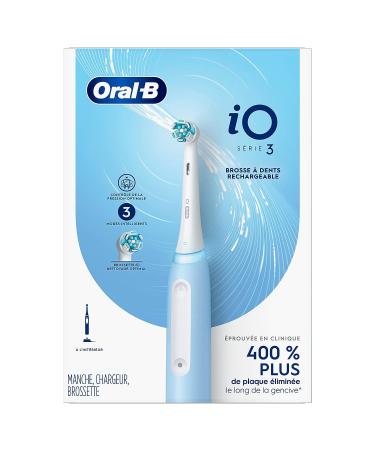 Oral-B iO3 Electric Toothbrush Bundle - Icy Blue | Ultimate Clean Brush Head & Charger - Buy Online on GoSupps.com