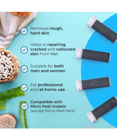 4 Pack Super Coarse Micro Mineral Replacement Rollers for Emjoi Micro Pedi - Buy Online on GoSupps.com