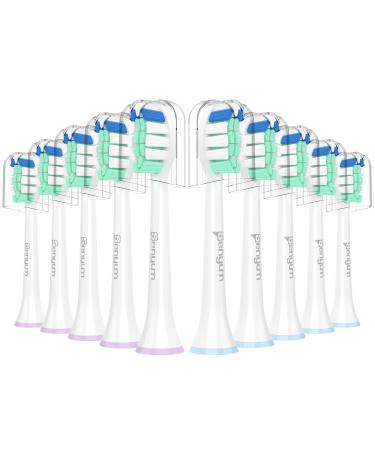 Senyum Toothbrush Replacement Heads for Philips Sonicare Electric Replacement Brush Head Compatible with Phillips Sonic Care Snap on Toothbrushes 10 Pack