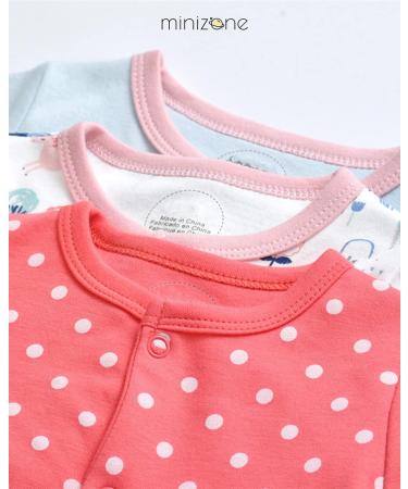 Cotton Baby Girl Rompers 3PCS Set | Long Sleeve Jumpsuits with Footies | Infant Sleepsuits 0-3 Months - Buy Online on GoSupps.com