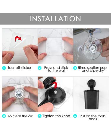 Linkida Black Toothbrush Holder with Suction Cup - Wall-Mounted Organizer for Bathroom Shower Razors & Electric Toothbrushes - Buy Online on GoSupps.com