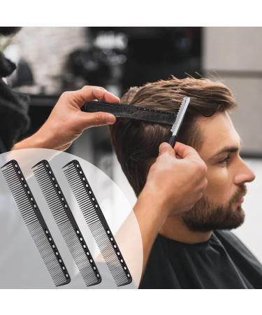 3 Pcs Standard Teeth Clipping Comb Professional Heat Resistant Barber Fine Cutting Hairdressing Fiber Carbon Barber Comb Cutting Comb Hair Fine Tooth Comb for Hair Barber Salon Hair Care Tools(Black) - Buy Online on GoSupps.com