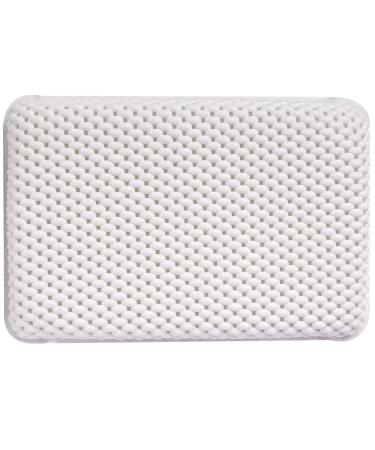 OSVINO Bath Pillow Thick Comfy Drainage for Jetted Tub Spa Cushion with 8 Suction Cups  White  7.5x11.5x2