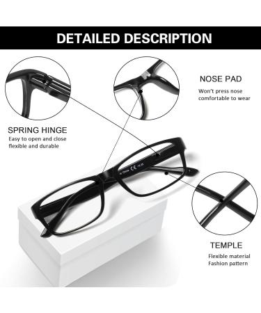 NORPERWIS 6 Pack Reading Glasses for Women & Men - Spring Hinge Blue Light Blocking Lightweight Eyeglasses - Black - 3.5x Magnification - Buy Online on GoSupps.com
