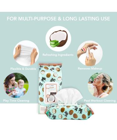 B.C. Beauty Concepts Makeup Remover Wipes - 200 Facial Cleaning Cloths - Coconut with Aloe & Vitamin C - Removes Makeup, Mascara, Dirt, and Oil - Bulk Pack of 2 - Flip Top Pack - Buy Online on GoSupps.com