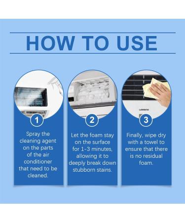 Air Conditioner Coil Cleaner | 120ml Rinse-Foam Spray | Ac Coil Cleaner Foaming Air Conditioner Coil Cleaner Spray for Dust Dirt - Buy Online on GoSupps.com