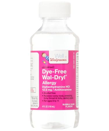 Walgreens Wal-Dryl Children's Allergy Oral Solution Dye-Free Bubble Gum