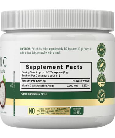 Carlyle Ascorbic Acid Powder - 8 oz | Vitamin C Water Soluble Crystals | Vegan, Non-GMO, Gluten Free - Buy Online on GoSupps.com