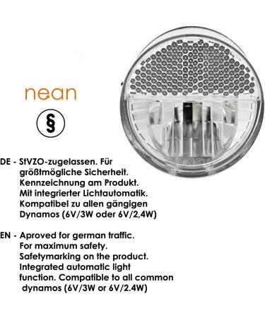 NEAN LED Dynamo Bicycle Light 30 Lux | Automatic & Parking Light | StVZO Approved Front Lamp - Black - Buy Online on GoSupps.com