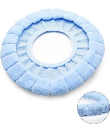 Jiozermi 4pcs Bathroom Soft Toilet Seat Cover Pads - Thicker, Warmer, Stretchable, Washable - Easy Installation & Cleaning - Blue, Pink, Brown, Green - Buy Online on GoSupps.com