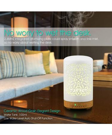 Earnest Living White Ceramic Essential Oil Diffuser - 100ml, Timers, Night Lights, Auto Off Function - Home & Office Aromatherapy Humidifier - Buy Online on GoSupps.com