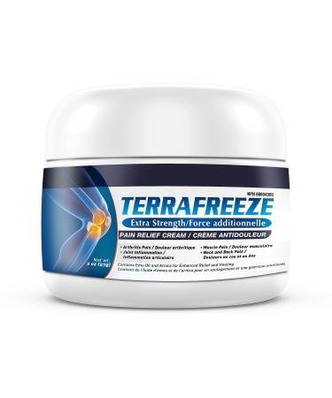 TERRAFREEZE Pain Relief Cream 2oz Extra Strength Pain Relieving Formula - Arthritis Joint Muscle Back Neck & Shoulder Pain Natural Ingredients Non-Greasy & Refreshing Pain Reliever