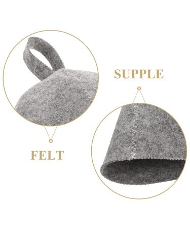 Buy Healvian Russian Sauna Cap - 2 Piece Wool Felt Hats for Men & Women | Gray Shower & Bathhouse Head Protection - Buy Online on GoSupps.com