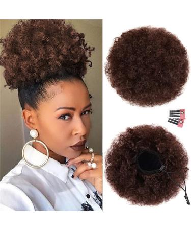 Afro Puff Drawstring Ponytail for Black Women High Puff Drawstring Short Ponytail Bun Afro Kinky Curly Ponytail Hairpieces with Clip In (33#)
