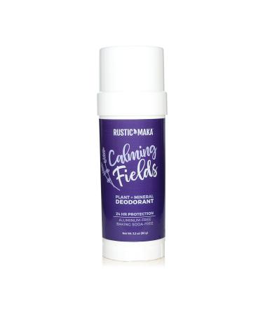 Rustic MAKA Natural Deodorant for Women and Men  Calming Fields  (No Baking Soda  No Aluminum  No Parabens)  Vegan  Odor-Neutralizing  Lavender + Mint