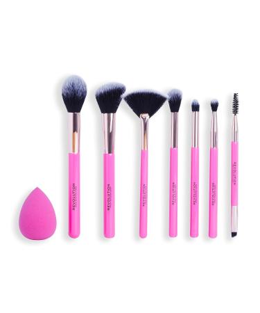 Makeup Revolution Brush Edit Gift Set - 7 Eye Highlighter & Face Brushes + Blending Sponge | International Shipping - Buy Online on GoSupps.com
